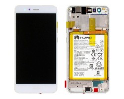 Kijelző érintőpanel LCD Huawei P10 lite fehér komplett kerettel (akkumulátor, hangszóró) 02351FSC